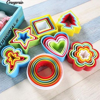 Gregorio 5Pcs Fondant เค้ก Cookie Cutters ตกแต่ง Moulds ชุดเครื่องมือเครื่องใช้ในครัว