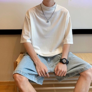 เสื้อยืดลําลอง คอเต่า แขนสั้น ทรงหลวม สําหรับผู้ชาย