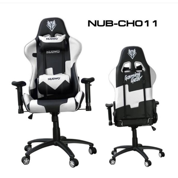 NUBWOเก้าอี้เกมมิ่ง รุ่น CH-011 ขาวดำ /  ดำ ประกัน 1 ปี ขาเหล็ก