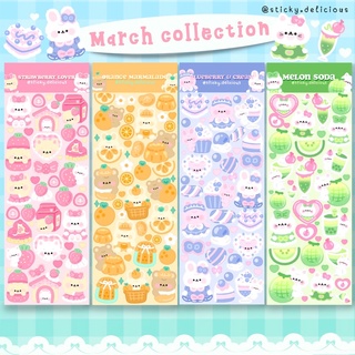 Mini Sticker hologram  “March  Collection” แบรนด์ sticky.delicious