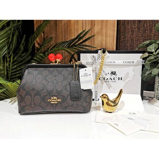 COACH FACTORY CLUTCH AND CROSSBODY IN SIGNATURE LEATHER BAGแท้​💯