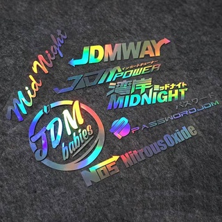 1 ชิ้น JDM เลเซอร์ สติ๊กเกอร์ Midnight หมวกนิรภัย กันน้ำ การตกแต่ง รูปลอก รถจักรยานยนต์/รถยนต์