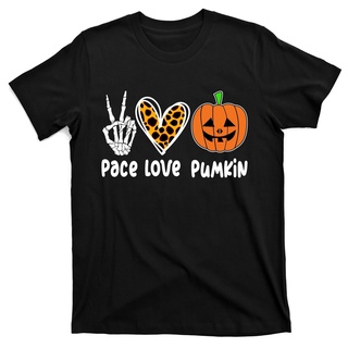 เสื้อผ้าผชเสื้อยืด พิมพ์ลาย Pace Love pumkinS-5XL