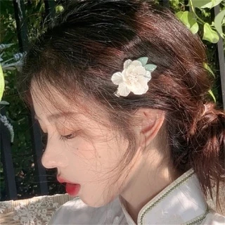 กิ๊บติดผม ลายดอกคามิเลีย แฟชั่นฮั่นฝู สไตล์ฝรั่งเศส ย้อนยุค โรแมนติก