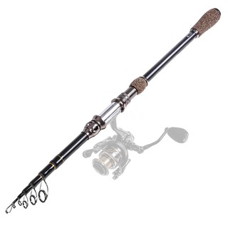 1.8m / 2.1m / 2.4m / 2.7m Telescopic Carbon Fishing Rod Ultralight Travel Sea Fishing Rod Pole with Cork Handle