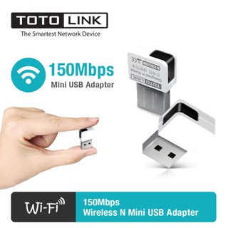 TOTOLINK Wifi usb ตัวรับสัญญาณ ไวไฟ Wireless USB Adapter (N150USM Mini) N150 White ของแท้