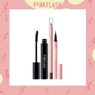 Pinkflash ชุดเครื่องสําอาง อายไลเนอร์ ดินสอเขียนคิ้ว มาสคาร่า สีดํา กันน้ํา ไม่เหนียวเหนอะหนะ