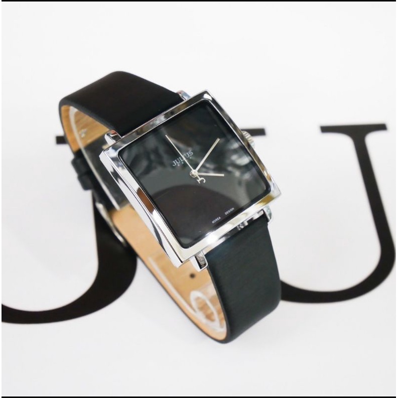 Julius นาฬิกาข้อมือผู้หญิง สายหนัง รุ่น JA-354-black สีดำ พร้อมส่ง