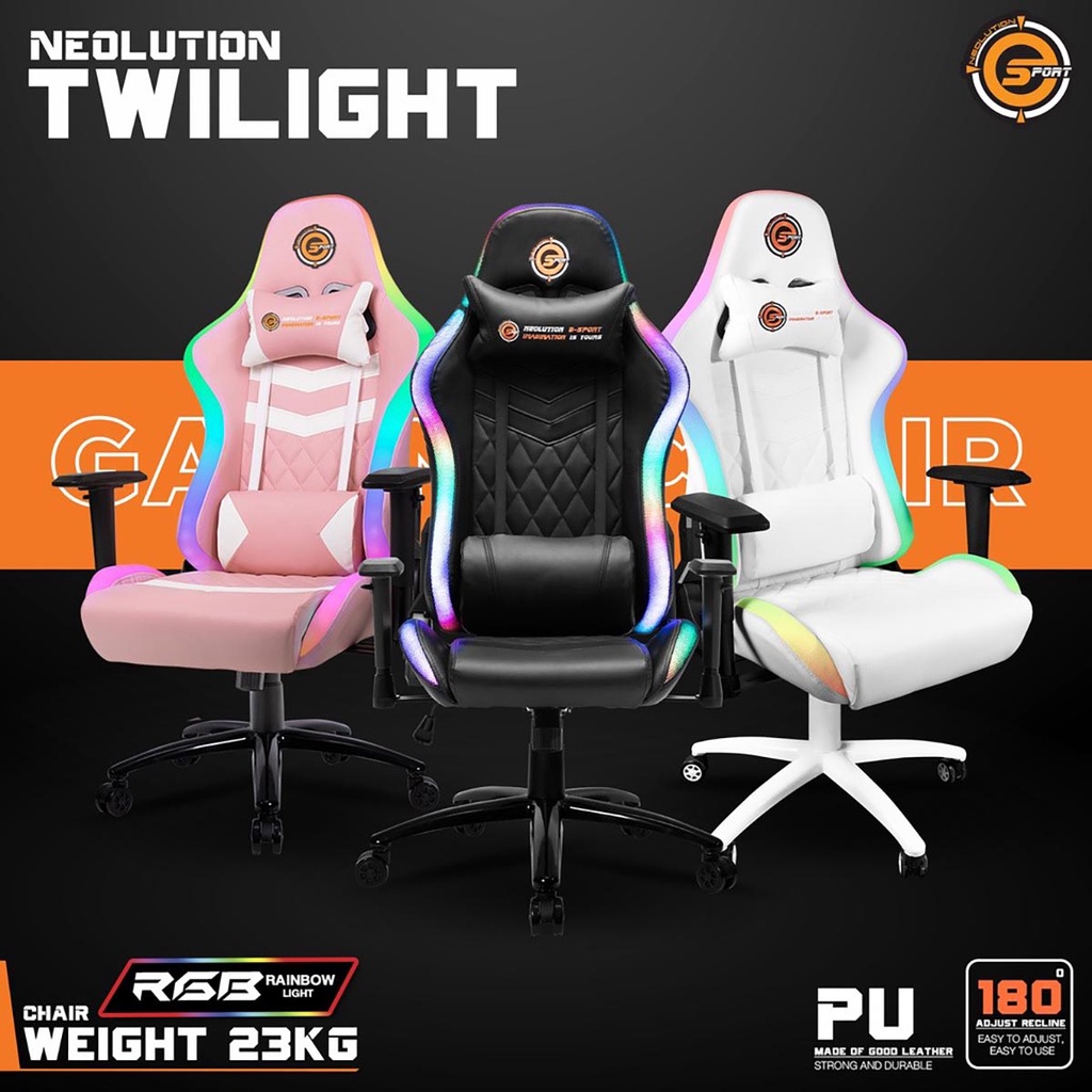 เก้าอี้เกมมิ่ง Gaming Chair Neolution E-Sport Twilight สีดำ / สีชมพู / สีขาว ของแท้ รับประกันศูนย์ 1 ปี