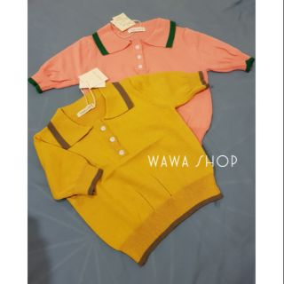 เสื้อไหมพรมเด็ก คอปก แขนสั้น