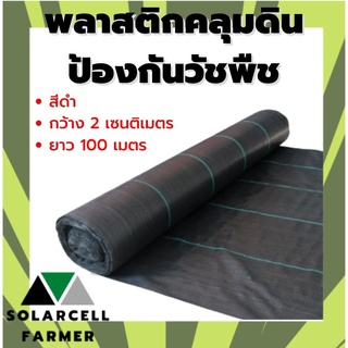 พลาสติกคลุมดินสีดำ กว้าง 2 เมตร ยาว 100 เมตร ป้องกันหน้าดินถล่ม ผ้าคลุมดินป้องกันวัชพืช ผ้าคลุมดินกันวัชพืช