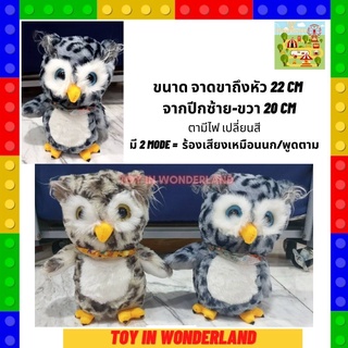 นกฮูก harry potter ตามีไฟ เปลี่ยนสี ร้องเสียงเหมือนนก พูดตาม พร้อมส่งในไทย Toy in wonderland