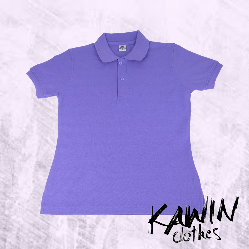 KAWIN เสื้อโปโล ผู้ชาย/ผู้หญิง Light Purple สีม่วงอ่อน ผ้าเนื้อนุ่มใส่สบายมาก ราคา ถูกที่สุด ดีลบีเคเค แกลเลอรีภาพที่ 4