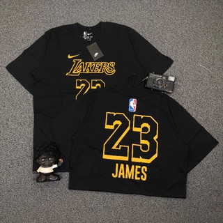 Nike JAMES LAKERS เสื้อยืด 23 NBA STREET 2 สีเหลือง สีดํา ของแท้