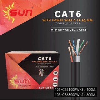 สายCAT6+AC 0.75sq.mm. SUN