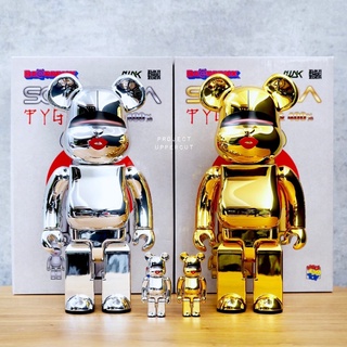 BE@RBRICK 400%+100% (Set) TYGA x HAJIME SORAYAMA - Silver / Gold Ver. [New]