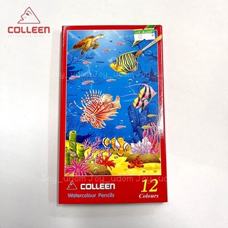 ดินสอสีไม้ระบายน้ำ ยี่ห้อ คลอลีน ( Colleen ) Watercolour Pencils เเท่งยาว 12 สี