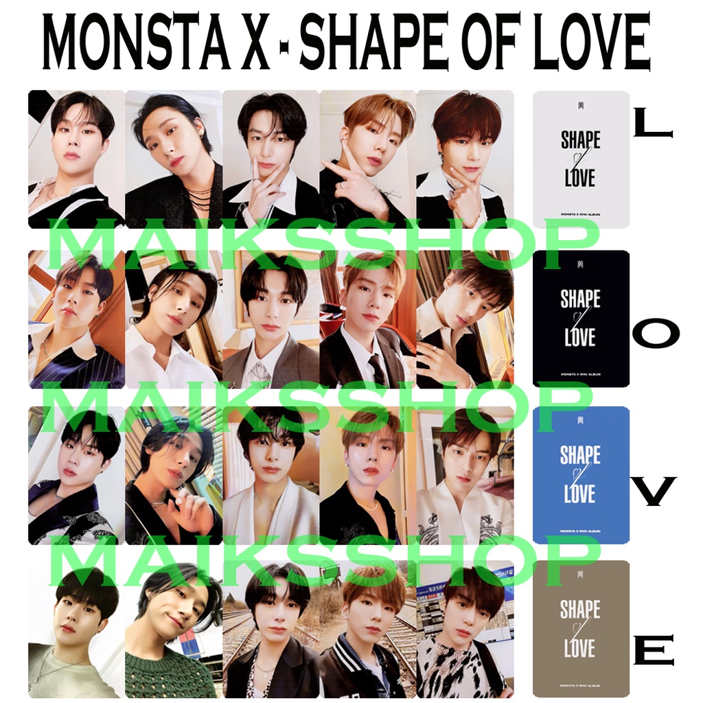 55pcs/Set Kpop MONSTA X lomo cards SHAPE of LOVE photo cards OH MY