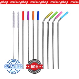 MUISUNGSHOP  หลอดทำจากสแตนเลส ไฮเกรด ซิลิโคนหลอดดูด  slilicone tip ถูกที่สุด