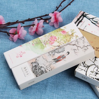 30pcs/box Creative and exquisite boxed paper bookmarks, calligraphy and landscape book holders, stationery and office supplies