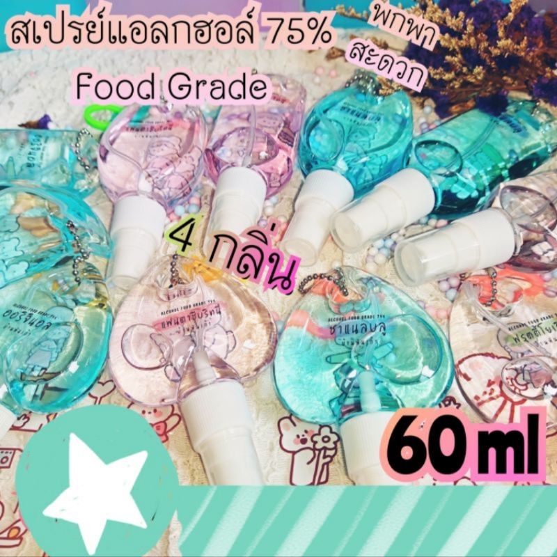 สเปรย์แอลกอฮอล์ 75% Food grade พกพาสะดวก มี อย. ฆ่าเชื้อโรค 99.99%