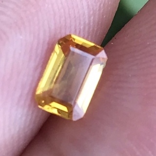 0.48ct 5.7x3.8mm พลอยบุษราคัม เผา BE แทนซาเนีย VS Octagon Natural Yellow Sapphire Songea, Tanzania