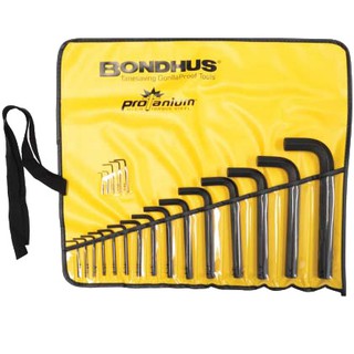 ชุดประแจหกเหลี่ยมตัวแอล แบบสั้น สีดำ 20 ขนาด BONDHUS 12348 ProGuard Hex L-Wrench Set  บอนด์ฮัส