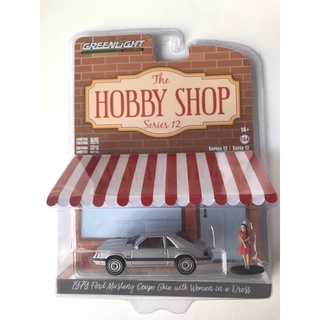 Greenlight 1/64 The Hobby Shop Series 12 - 1979 Ford Mustang Coupe Ghia with Woman in a Dress 97120-B