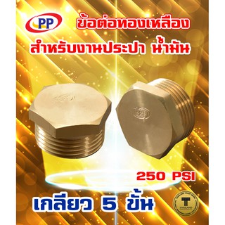 ข้อต่อทองเหลือง ปลั๊กอุด เกลียวนอก (ประปา น้ำมัน)PP(พีพี) ขนาด 1/2"(4หุน) , 3/4"(6หุน)  (ประปา น้ำมัน)