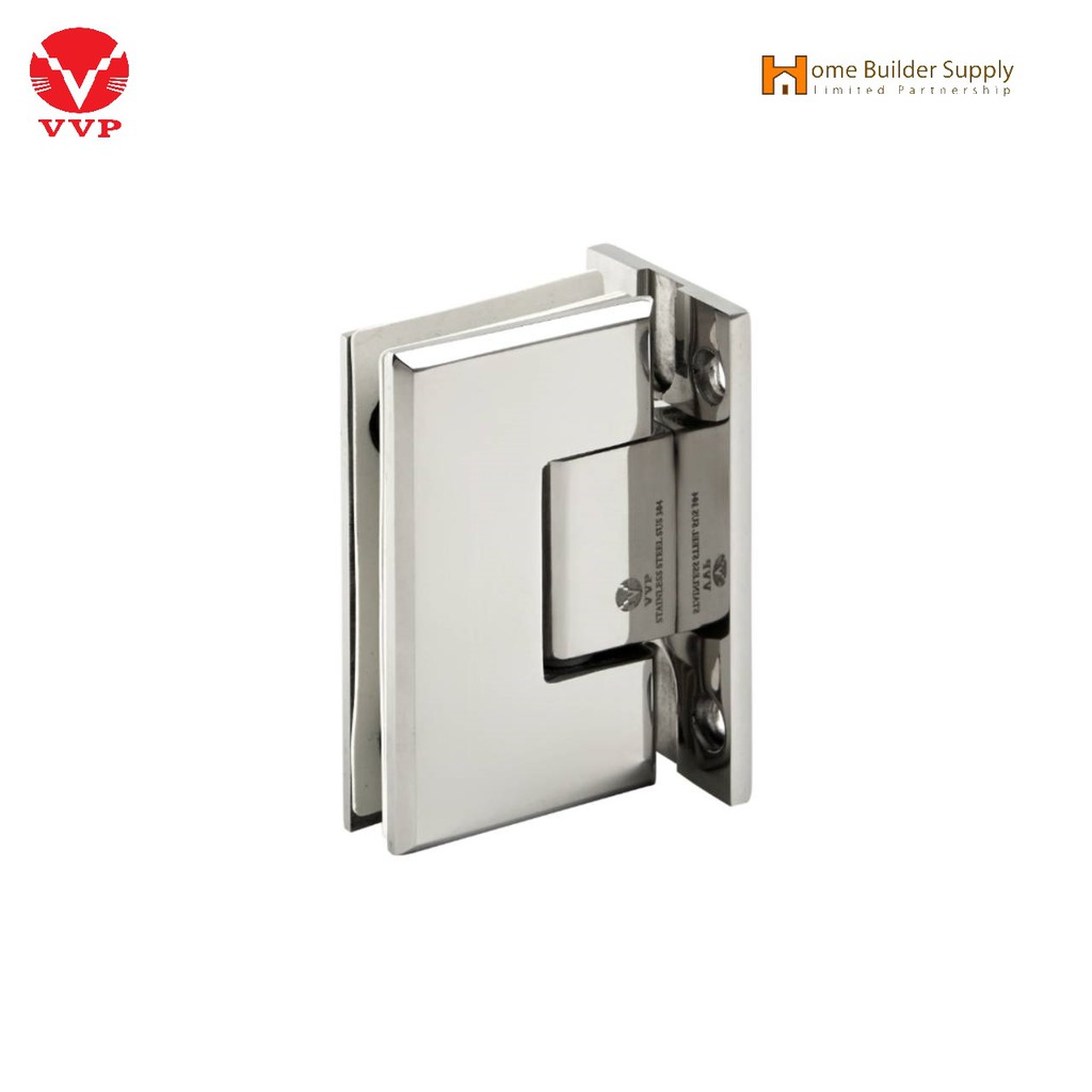 SW-303 SHOWER HINGE วีวีพี VVP บานพับห้องน้ำรุ่น SW-303-PS สำหรับกระจก 10-12 มิล สีแสตนเลสเงา