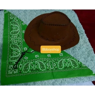 หมวกคาวบอยแถมผ้าพันคอ ครบชุดผู้ใหญ่ คละสี พร้อมส่งทั่วประเทศ