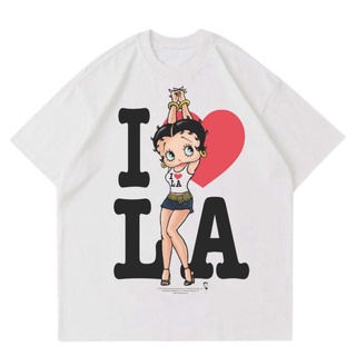 คอตต้อนคอกลมเสื้อยืด | ขนาดใหญ่ | Betty BOOP | แองเจิลโลส รัก | เสื้อยืด เสื้อผ้า | เสื้อยืด BOOTLEG | เสื้อยืด สําหรับผ