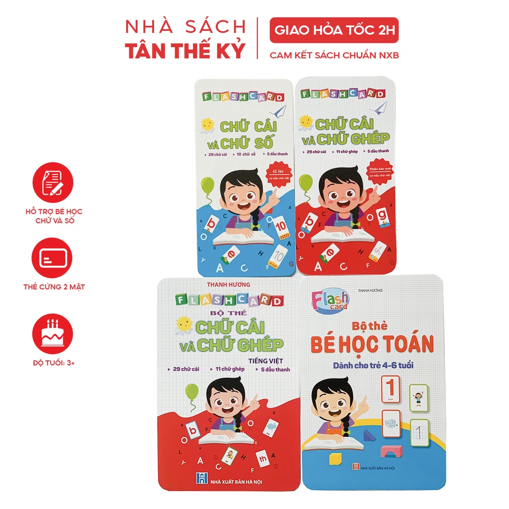 Viet Ha Math, Letters and Digraph Flashcard Set - สําหรับเด็กอายุ 4 - 6 ปี