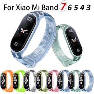 สายรัดข้อมือซิลิโคนเรืองแสง สําหรับ Xiaomi Mi Band 7 6 Miband 7 6 5 3 4