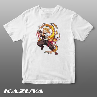 เสื้อยืดผู้ Kazuya TM-0145 เสื้อยืด ลายอนิเมะ DEMON SLAYER - KYOJURO RENGOKU S-5XL