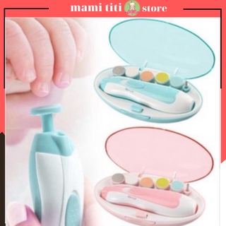 Máy mài móng, cắt móng tay chân cho bé chạy pin an toàn không gây tiếng ồn có 6 đầu thay dùng được cho cả gia đình