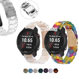 สายนาฬิกาเรซิ่นใสสายสำหรับ Garmin Forerunner 245 245M 645 645M ผู้ชายคุณภาพสูงพร้อมหัวเข็มขัดสแตนเลส