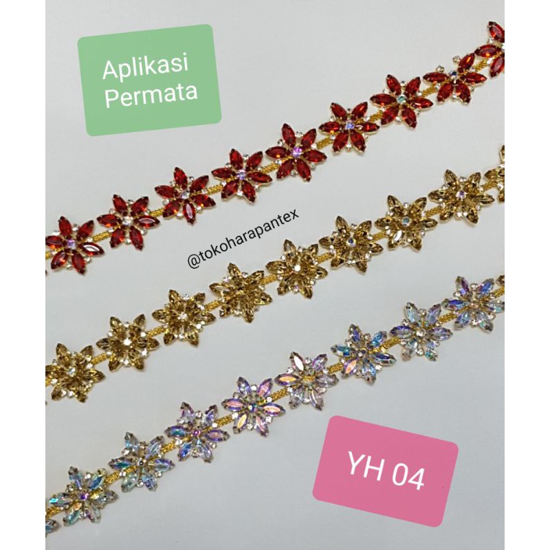 YH04 แอพพลิเคชั่นอัญมณีสําหรับ 1 เมตรเพชรดอกไม้ METER เลื่อม Diy ชุดแต่งงานเจ้าสาวตกแต่ง