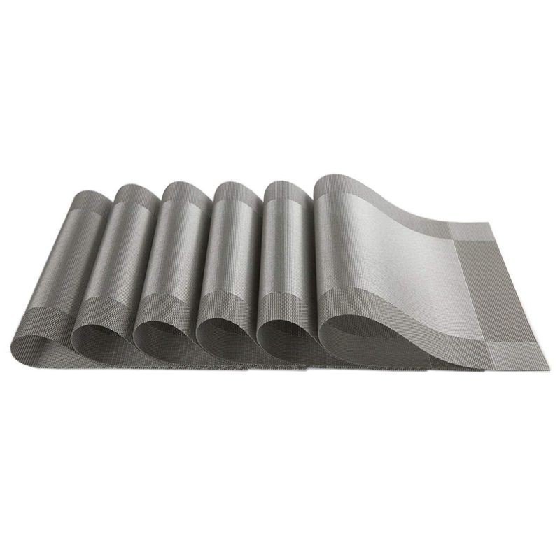 ♥Silver Placemats,Silver Table Mats,Non-slip Insulation Table Dinner ...