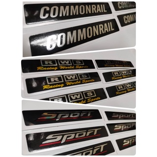 สติ๊กเกอร์เส้นดำ แบบเรียบ สำหรับติดรถ ได้ทุกยี่ห้อ คำว่า SPORT COMMONRAIL RWS Racing World Sport ติดรถ แต่งรถ sticker