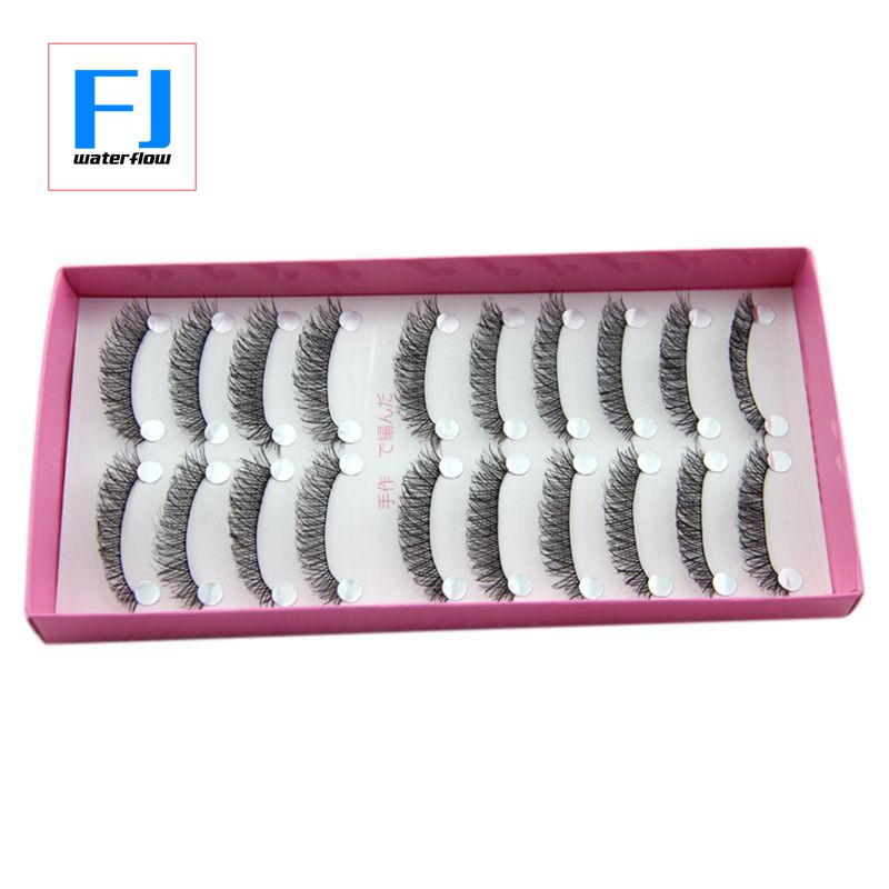 CHC_5 Pairs Lot Black Soft Long Messy Cross False Eyelashes Natural ...