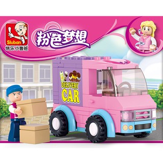 ProudNada Toys ของเล่นเด็ก ตัวต่อ รถ ส่งขนม Sluban DELIVERY CAR 102 PCS B0520