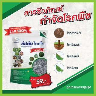 ไตรโคเดอร์มา แบบผง(100กรัม)  เพาะเชื้อจากห้อง LAB พร้อมใช้ ปลอดภัย 100 %