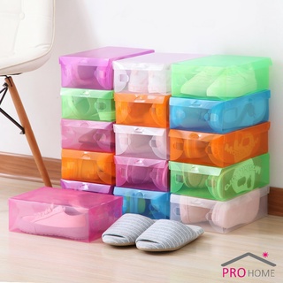 แผ่นกล่องใส่รองเท้าพลาสติกใส  กล่องรองเท้า  กล่องจัดระเบียบ กล่องรองเท้าพับได้  Colour Transparent Shoe Box