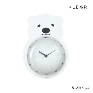 KlearObject Grom khut wall clock นาฬิกาแขวนผนัง นาฬิกาอะคริลิค หมีขาว : K214