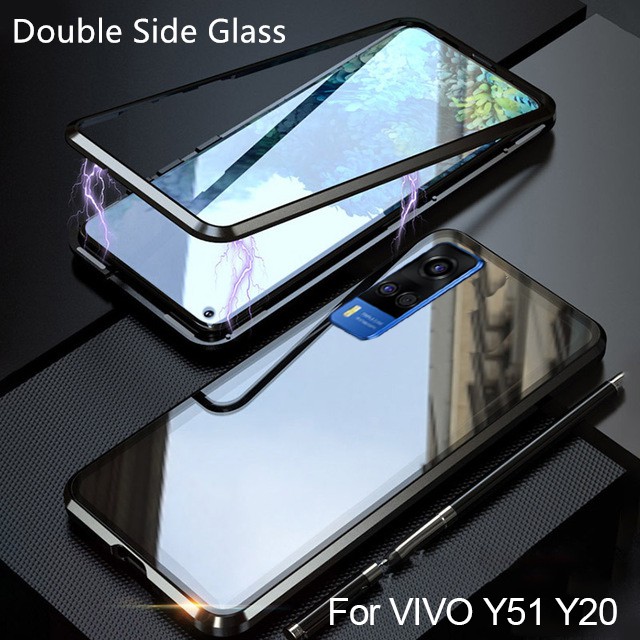 เคสโทรศัพท์มือถือแบบแข็ง กระจกสองด้าน แม่เหล็ก 360 สําหรับ VIVO Y76 5G Y31 Y33s Y15A Y15s Y20 Y12A Y20s Y12s 2021