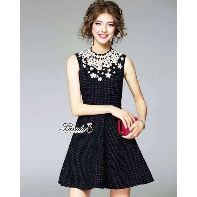 🌸Korea Design By Lavida Blossom decoration sleeveless dress code8147