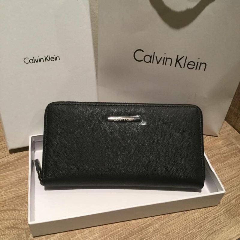 กระเป๋าสตางค์ ผู้ชาย Calvin Klein แท้ 💯 สีดำ ใบยาว เรียบหรู ดูดี ของขวัญ สุดคุ้ม