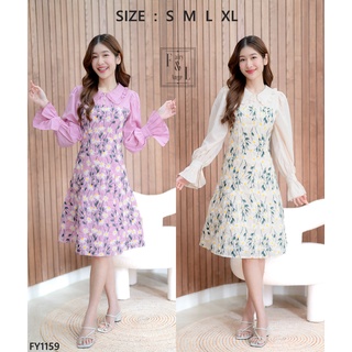 fairyangelstore - ซ.ลายดอกแขนยาวคอบัว (FY1159)