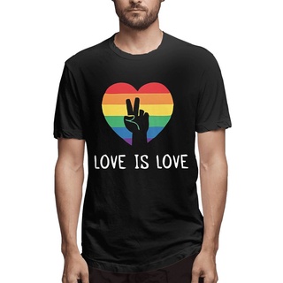 เสื้อยืดครอปพร้อมส่ง ขายดี เสื้อยืดคอกลม ผ้าฝ้าย 100% พิมพ์ลาย Love Is Love Lgbt Rainbow Pride ทรงหลวม สําหรับพ่อ ECnboo